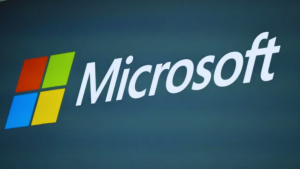 The Microsoft logo is shown at the Mobile World Congress 2023 in Barcelona, Spain, on March 2, 2023. (AP Photo/Joan Mateu Parra, File)